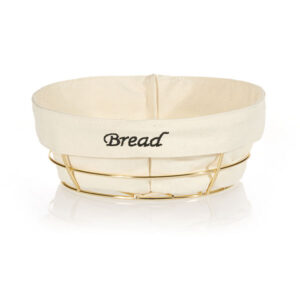 Biradli Round With Fabric Bread Basket  (23 x 23 x 8,5 cm)