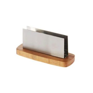 Biradli Steel Rect. Napkin Holder w wooden base