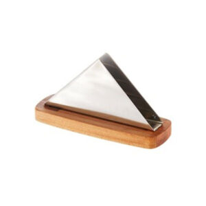 Biradli Steel Triangle Napkin Holder w wooden base