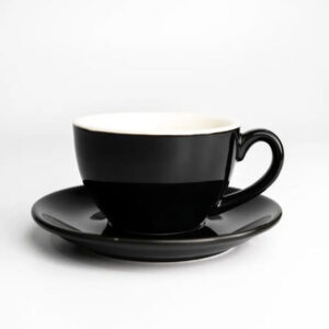Presision Precision Cup & Saucers in Gloss Black