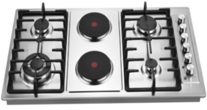 4 Burners Gas Hob + 2 Hot Plate Build In